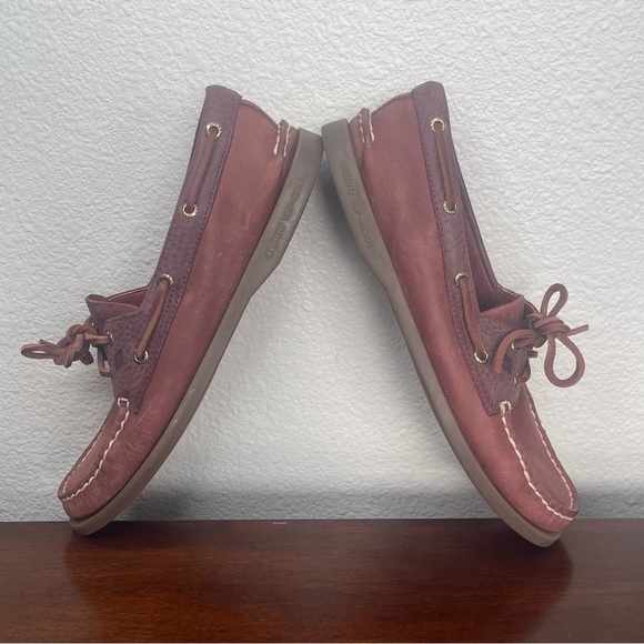 Sperry Women’s Burgundy Leather Tonal Boat Shoes Size 9.5 - Picture 5 of 9